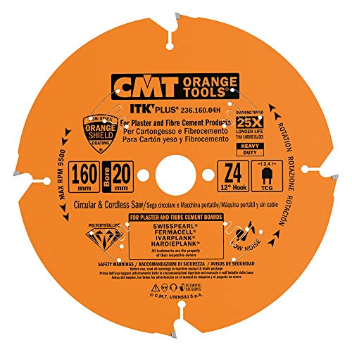 CMT Orange Tools 236.160.04h – Kreissägeblatt für Mat. Schleifmittel D 160 x 2.2 x 20 Z4 DP von CMT ORANGE TOOLS