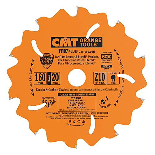 CMT Orange Tools 236.160.10h – Kreissägeblatt für harte Materialien/Schleifmittel 160 x 2.1 x 20 Z 10 CONICO von CMT ORANGE TOOLS