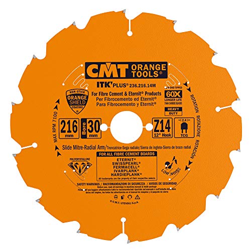CMT Orange Tools 236.216.14 M Diamant-Kreissägeblatt für Mat. Schleifmittel 216 x 2.1 x 30 Z 14 mit. von CMT ORANGE TOOLS
