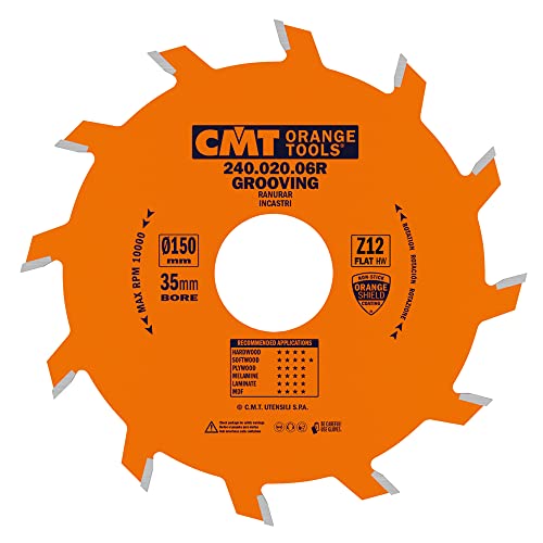 CMT Orange Tools 240.020.06r – Kreissägeblatt für gerade Nutfräser 150 x 2 x 35 Z 12 von CMT