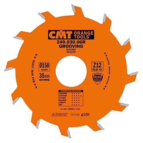 CMT Orange Tools 240.030.06r – Kreissägeblatt für gerade Nutfräser 150 x 3 x 35 Z 12 von CMT