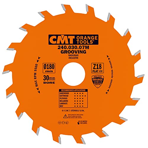 CMT Orange Tools 240.030.07 M – Kreissägeblatt für gerade Nutfräser 180 x 3 x 30 Z 18 von CMT