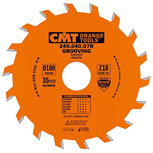 CMT Orange Tools 240.040.07r – Kreissägeblatt für gerade Nutfräser 180 x 4 x 35 Z 18 von CMT Orange Tools