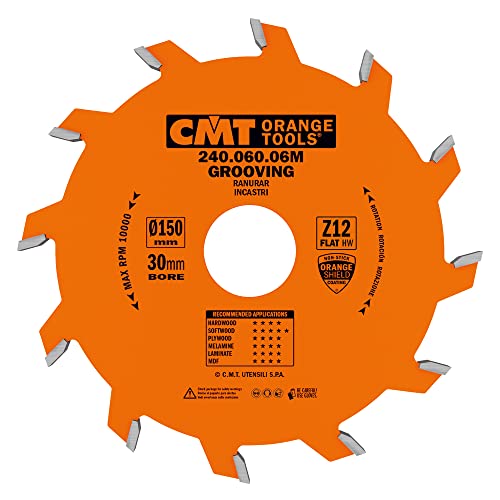 CMT Orange Tools 240.060.06 M – Kreissägeblatt für Nutfräser 150 x 6 x 30 Z 12 von CMT Orange Tools
