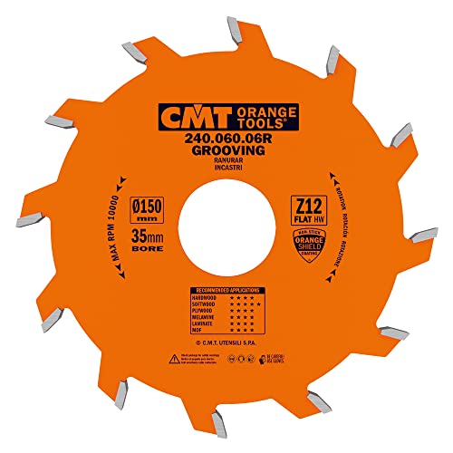 CMT Orange Tools 240.060.06r – Kreissägeblatt für gerade Nutfräser 150 x 6 x 35 Z 12 von CMT ORANGE TOOLS