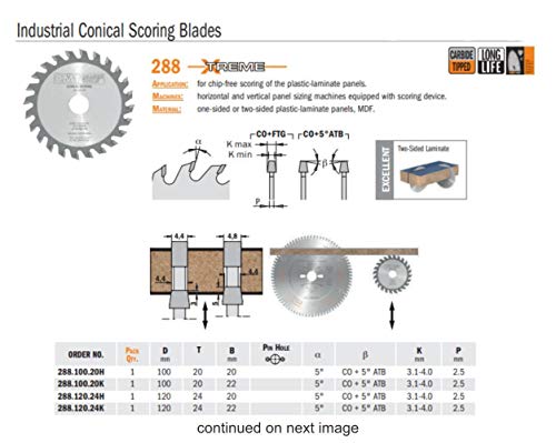 CMT Orange Tools 288.180.36q – Sierra incisora 180 x 4.7/6.0 x 45 Z 36 Conico von CMT