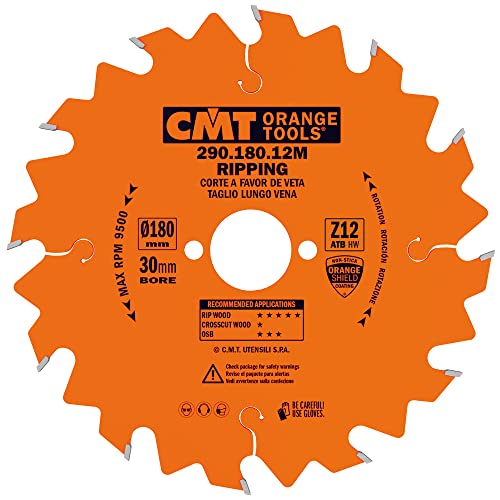 CMT Orange Tools 290.180.12 M – Kreissägeblatt 180 x 2.6 x 30 Z 12 ATB 20 Grad von CMT Orange Tools