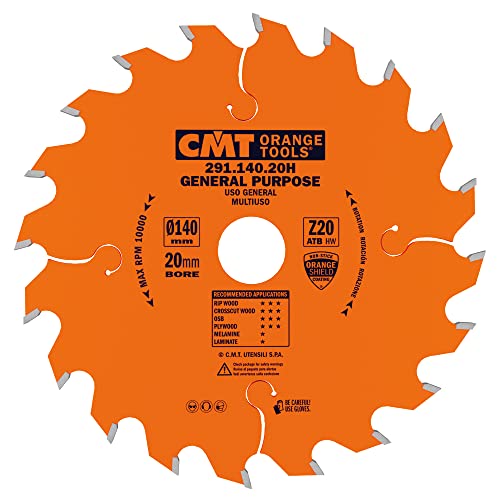 CMT Orange Tools 291.140.20h – Kreissägeblatt 140 x 2.4 x 20 Z 20 ATB 15 Grad von CMT Orange Tools