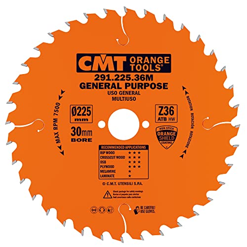 CMT Orange Tools 291.225.36 M – Kreissägeblatt 225 x 2,8 x 30 Z 36 ATB 15 Grad von CMT