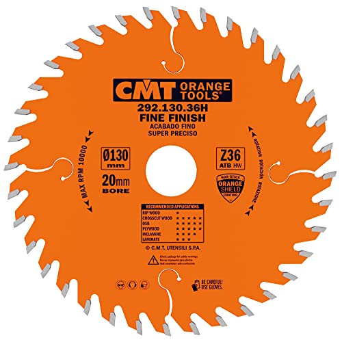 CMT Orange Tools 292.130.36h – Kreissägeblatt für Schneiden von Precision 130 x 2.4 x 20 Z 36 ATB von CMT