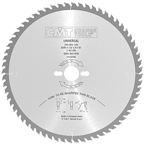 CMT Orange Tools 295.064.11 M – Kreissägeblatt 280 x 2.8 x 30 Z 64 ATB 10 Grad von CMT
