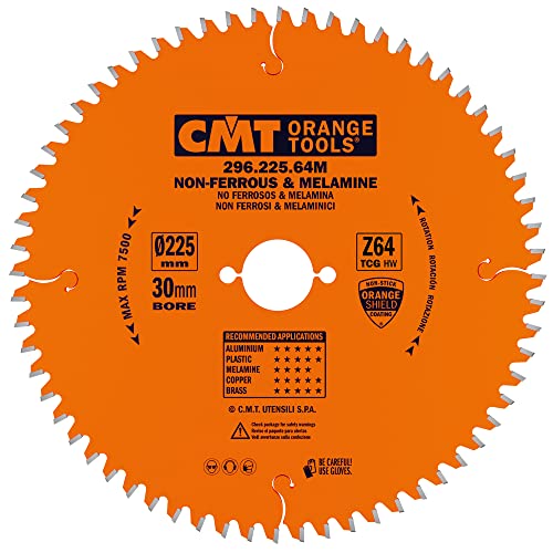 CMT Orange Tools 296.225.64 M – Kreissägeblatt 225 x 2,8 x 30 Z 64 TCG-6 Grad von CMT