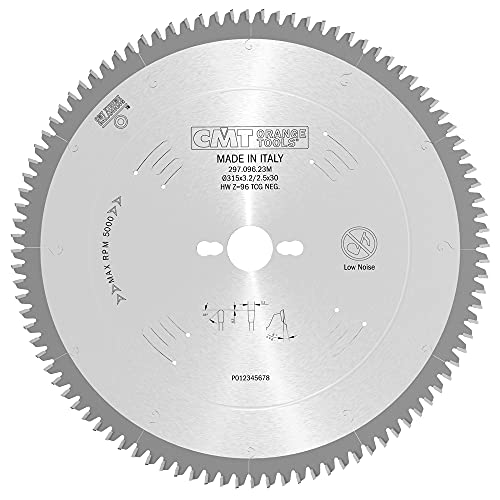 CMT Orange Tools Kreissägeblatt HW 315 x 3,2 / 2,5 x 30 Z=96 TCG - 297.096.23M - für eisenfreies Material, Plastik und Laminat von CMT