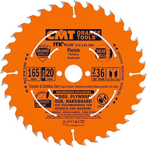 Cmt orange Tools 272.165.36h – Kreissägeblatt (Ultra ITK) 165 x 1,5 x 20 Z 36 von CMT ORANGE TOOLS