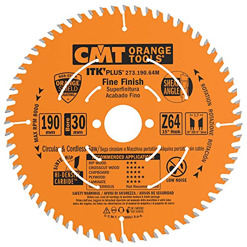 CMT ORANGE TOOLS 273.190.64M - ITK PLUS KREISSÄGEBLATT HM 190X1.7X30(+20+16) Z=64 ATB+S von CMT