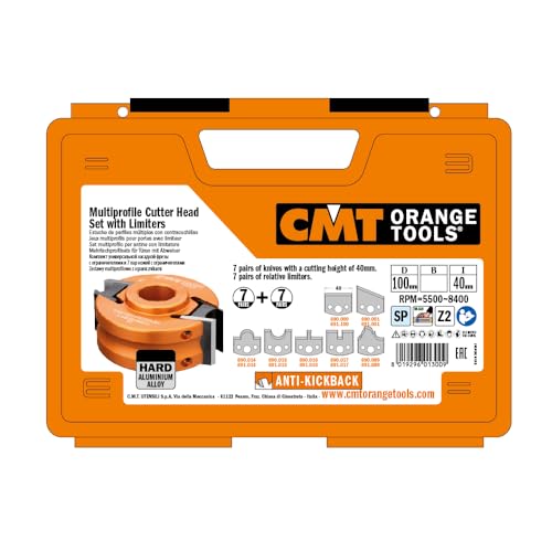 CMT Orange Toos 693.013.05-7-Teiliges Aluminium-Multiprofilset mit Abweiser D=100X40 F=35 von CMT