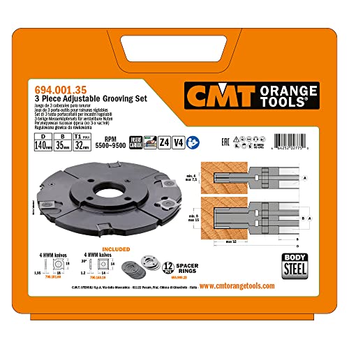 CMT 694.001.35 - Juego de 3 cabezales para ranurar d=140x4-15x35 von CMT