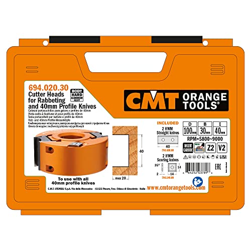 CMT ORANGE TOOLS 694.020.30 - FALZ- UND PROFILMESSERKOPF HM Z2+2 D=100X40X30 von CMT
