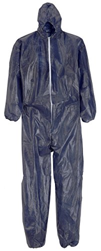 CMT 819124 Zipped Jumpsuit with Hood and Elasticated Cuffs, Ankles And Waist With Polyethylene Coating (Pack of 50) von CMT