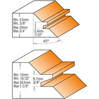 955.503.11 45 Grad Eckverbindugs-Fraeser D=70x31.7 S=12 von CMT