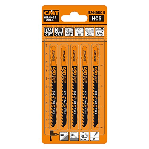 Cmt jt244ddc-5 High Carbon Edelstahl Jig Sägeblatt"Duo Schnitt für Hartholz, Weichholz, Sperrholz, OSB, T (5 Pack) von CMT