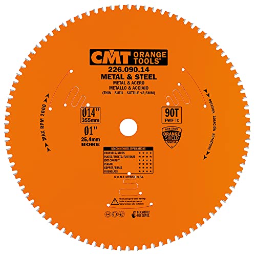 CMT ORANGE TOOLS 226.090.14 - KREISSÄGEBLATT FÜR TROCKENE SCHNITTE 355X2,2X25,4 Z=90 8' FWF von CMT ORANGE TOOLS