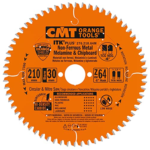 CMT ORANGE TOOLS 276.210.64M - KREISSÄGEBLAT FÜR ALUMINIUM HW 210X1.8/1.2X30+25 Z64 TCG NEG von CMT ORANGE TOOLS