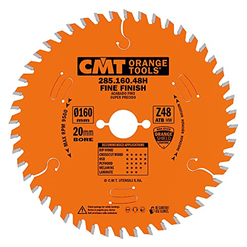 CMT ORANGE TOOLS 285.160.48H - PRÄZISIONS-KREISSÄGEBLATT 160X2.2X20 Z=48 15° ATB von CMT ORANGE TOOLS