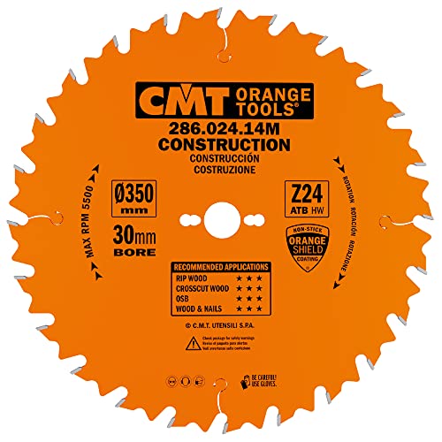 CMT ORANGE TOOLS 286.024.14M - KREISSÄGEBLATT FÜR BAUUNTERNEHMER 350X3.2X30 Z=24 5' WECHSELZAHN von CMT ORANGE TOOLS