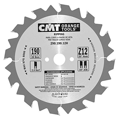 CMT ORANGE TOOLS 290.190.12H - HANDKREISSÄGEBLATT - LÄNGSSCHNITT 190X2.6X20 Z12 10° WECHSELZAHN CMT ORANGE TOOLS 290.190.12H - HANDKREISSÄGEBLATT - LÄNGSSCHNITT 190X2.6X20 Z12 10° WECHSELZAHN von CMT ORANGE TOOLS
