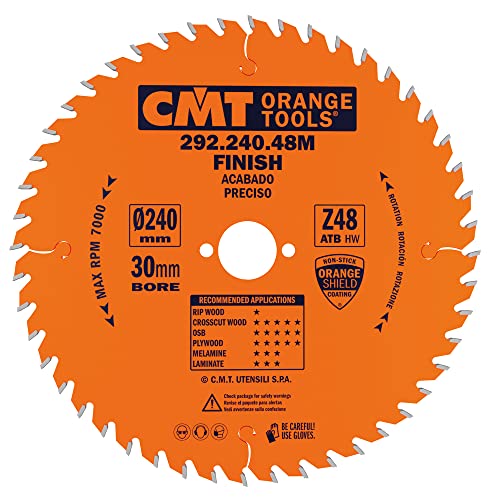 CMT ORANGE TOOLS 292.240.48M - QUERSCHNITTSÄGE FÜR HANDMASCHINEN 240X2.8X30 Z=48 15° WECHSELZAHN von CMT
