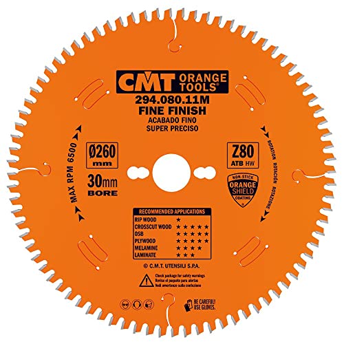 CMT ORANGE TOOLS 294.080.11M - QUERSCHNITTSÄGE 260X2.5/1.8X30 Z=80-5° WECHSELZAHN von CMT ORANGE TOOLS