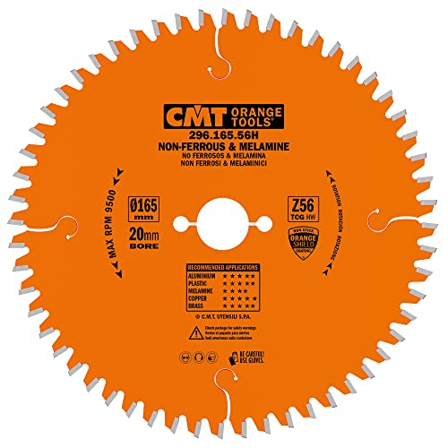 CMT ORANGE TOOLS 296.165.56H - KREISSÄGEBLÄTTER FÜR EISENFREIES MATERIAL, PLASTIK 165X2.2/1.6X20 Z56 TCG-6° NEG CMT ORANGE TOOLS 296.165.56H - KREISSÄGEBLÄTTER FÜR EISENFREIES MATERIAL, PLASTIK 165X2.2/1.6X20 Z56 TCG-6° NEG von CMT