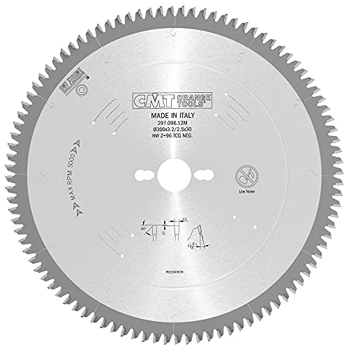 CMT Orange Tools Kreissägeblatt HW 300 x 3,2 / 2,5 x 30 Z=96 TCG - 297.096.12M - für eisenfreies Material, Plastik und Laminat von CMT ORANGE TOOLS