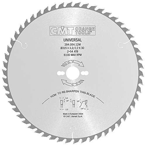 CMT Orange Tools Kreissägeblatt HW 315 x 3,2 / 2,2 x 30 Z=54 10° ATB - 294.054.12M - für Querschnitte von CMT