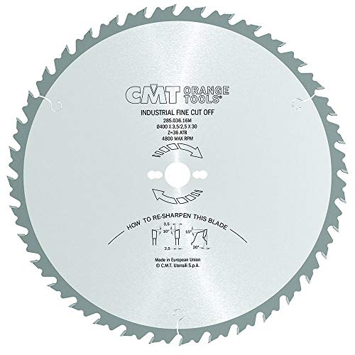 CMT Orange Tools Kreissägeblatt HW 400 x 3,5 / 2,5 x 30 Z=36 10° ATB - 285.036.16M - für ausrissfreie Längsschnitte von CMT ORANGE TOOLS