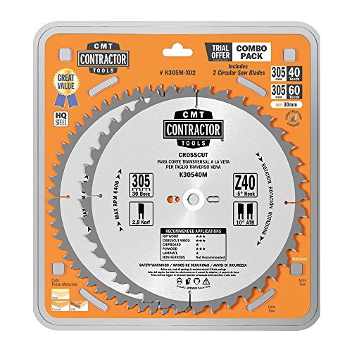 CMT – k305 m-x02 2-pc Saw Blade Pack 305 x 2.6/1.8 x 30 Z40 + 60 ATB von CMT