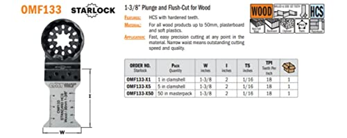 CMT omf133-x5 5 Klingen 35 mm Schnitt aus volle für Holz, Sockel 022, grau/schwarz von CMT