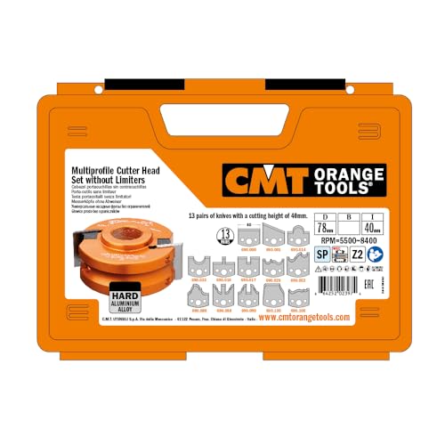 CMT Orange Toos 693.013.02-7-Teiliges Aluminium-Multiprofilset mit Abweiser D=100X40 F=35 von CMT