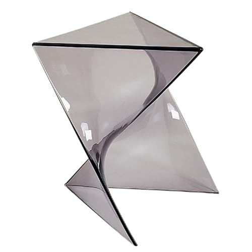 CMYAOYC Acryl Beistelltisch Couch, Stapelbarer Geometrischer Nachttisch, Couchtisch für Kleine Räume, Wohnzimmer, Schlafzimmer(Gray) von CMYAOYC