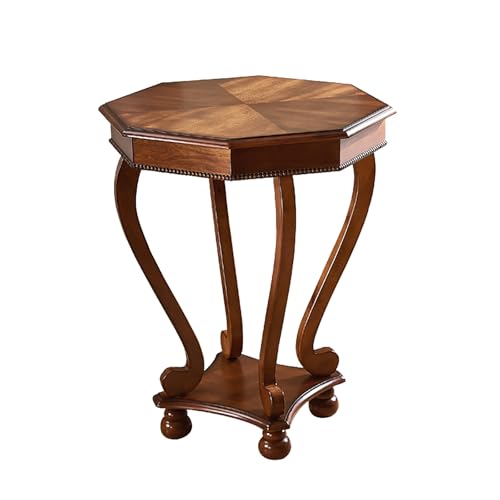 CMYAOYC Beistelltisch Vintage, Rustikaler Amerikanischer Sofatisch Couchtisch Gummibaumholz, Mid-Century-Möbel für Wohnzimmer, Schlafzimmer(Brown) von CMYAOYC