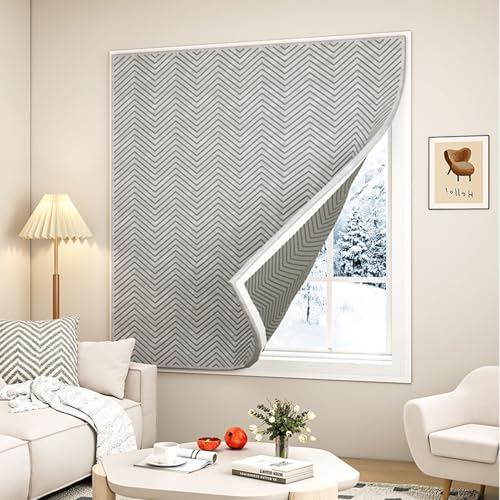 CMYAOYC Fenster Isolierfolie Kälteschutzfolie Fenster Isolierfolie Fenster Kälteschutz Selbstklebend Türgitter, Thermo-Fensterabdeckung, Dicke Über 1,5 cm(Grau,100cm x 150cm) von CMYAOYC