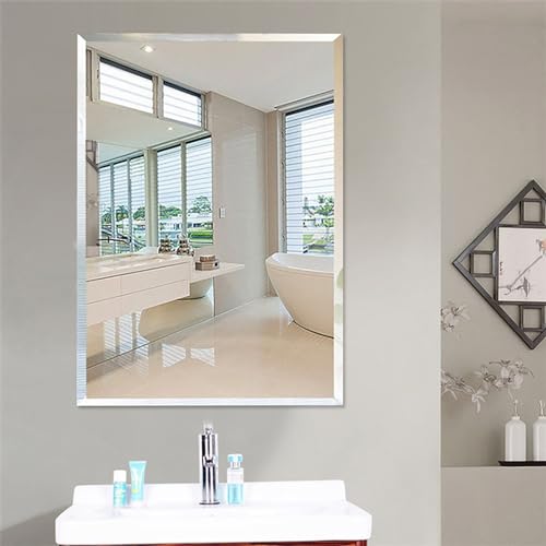 CMYAOYC Spiegel Wand/Selbstklebendes Spiegel, Rahmenlose Spiegelfliesen in Voller Länge für Heim-Fitnessstudio, Schlafzimmer, tür, Rechteckige Spiegel für Überwaschbecken (Size : 40 * 60cm) von CMYAOYC