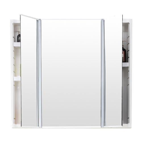 CMYAOYC Spiegelschränke, Spiegelschrank Bad mit 3 Türen und Verstellbarem Regal, Badezimmer-Wandschrank mit Spiegel, Aufbewahrungsschrank, Organizer, Küchenschrank, Weiß (Color : Regular, Size : 600 von CMYAOYC