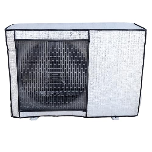 Mini-Split-klimaanlage Abdeckung-Aluminium Folienabdeckung für Den Außenbereich, Verkleidung Wärmepumpe mit Belüftungsnetz und Riemen, Wasserdicht und Sonnenbeständig(84x32x59cm/33x13x23in) von CMYAOYC