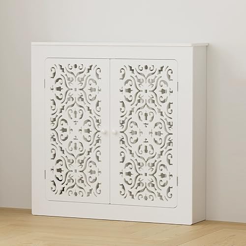 Moderne Heizkörperabdeckung, Heizkörper-Dekoration, Heizkörper-Aufbewahrungsregal mit 2 Türen, Heizkörperverkleidung für Den Wohnschrank(90x80x20cm) von CMYAOYC