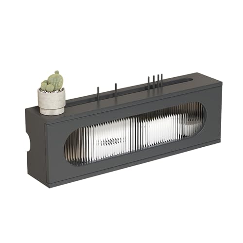 CMYCYDDPLY An der Wand Montierte Router Schrank, Router Verstecken aus Kiefernholz, Router Box, für Büro, Wohnzimmer, Schlafzimmer(Gray,70cm/27.6in) von CMYCYDDPLY