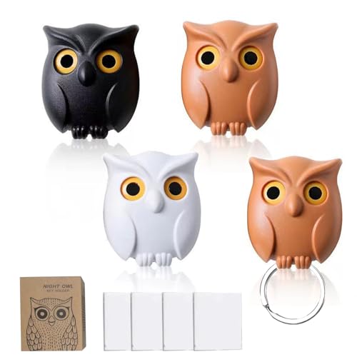 Eulen Schlüsselhalter, Night Owl Shape Key Holder Stück Schlüsselhalter für Wand Automatic Open Close Eyes Owl Key Hook für Zuhause Dekoration im Haushalt von CMYUA