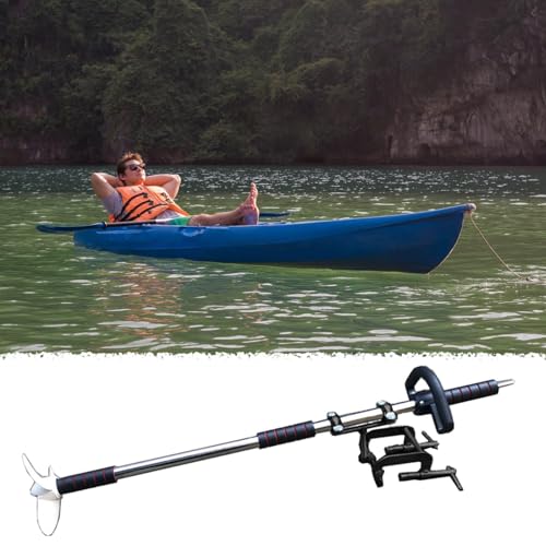 Außenborder Aluminium-Bohrpropeller mit Klemme/Halterung, Lenkbarer Akku-Bohrpropeller-Bausatz, Unterwasser-Trolling-Motor für Kajak, Kanu Und Belly-Tube(With Clamp,L-100cm(39 3/8")) von CMYUN