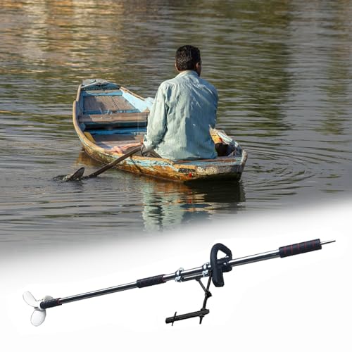 Außenborder Kanu-Boot-Bohrpropeller mit Klemme/Halterung, Tragbares Unterwasser-Trolling-Motor-Kit, Not-Paddelpropeller 100/125 cm Lang, Aluminium(With Bracket,L-125cm(49 1/4")) von CMYUN